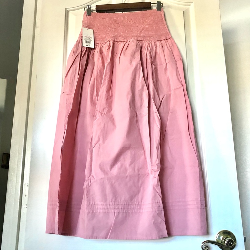 NWT A New Day High-Waist Pink Maxi Skirt with Smocked Waist
